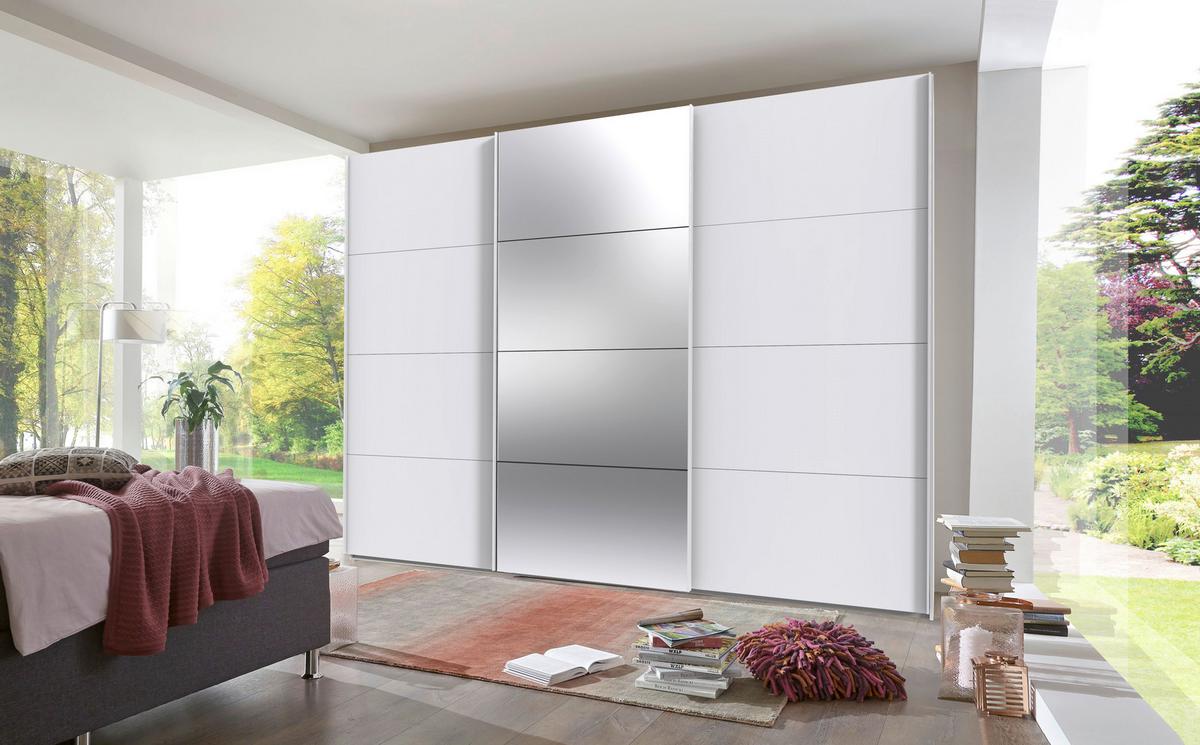 Ormar S Kliznim Vratima Norderstedt - bijela, Moderno, staklo/drvni materijal (313/236/64cm) - Modern Living