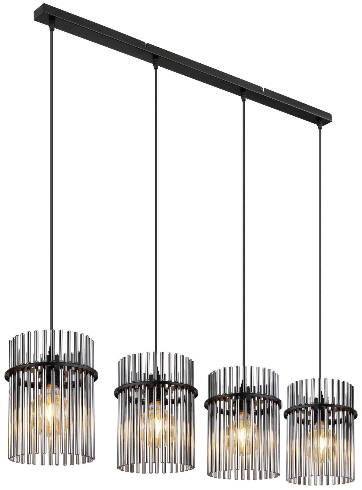 LAMPA WISZĄCA 15698-4H - czarny/szary, Trend, tworzywo sztuczne/metal (110/20/140cm)