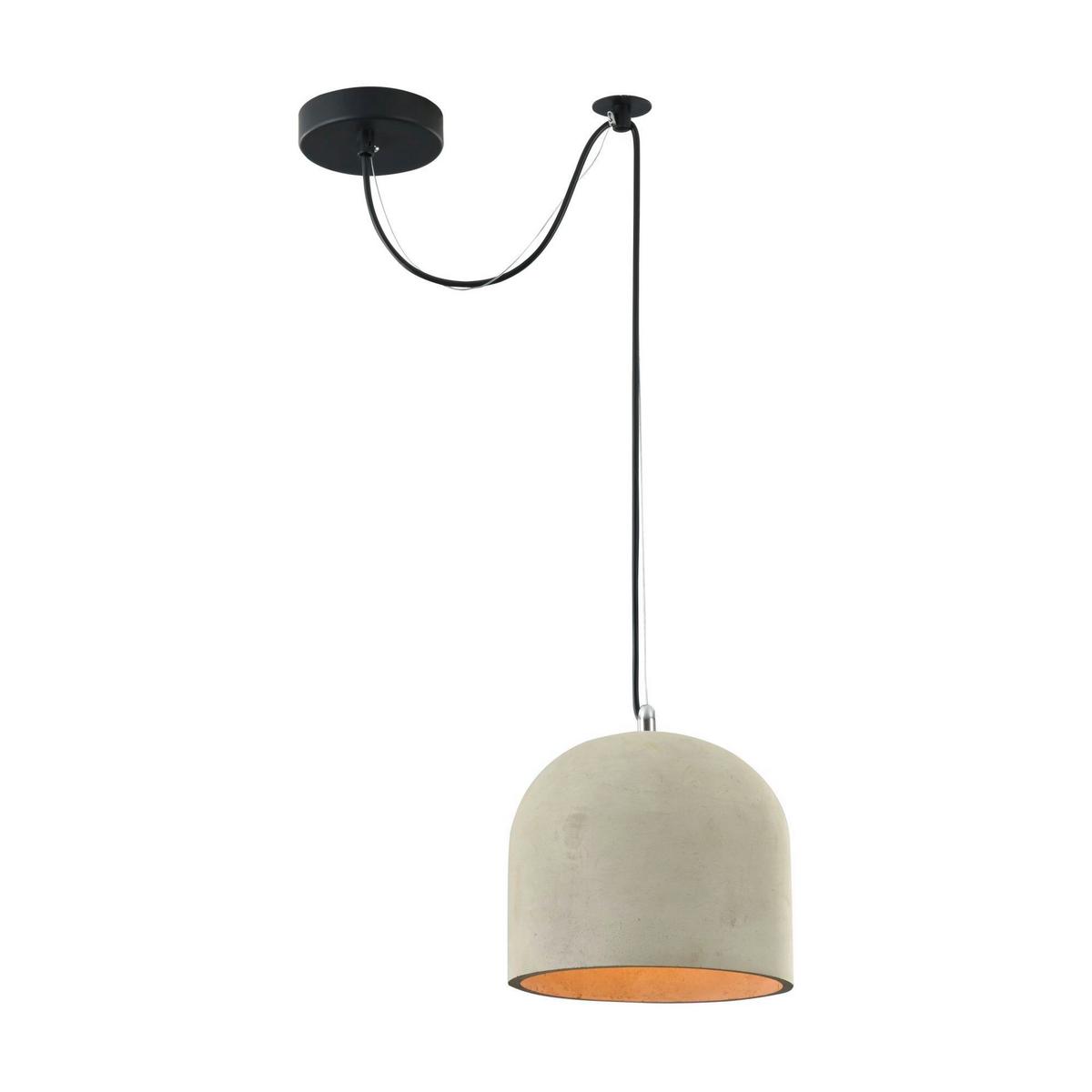 LAMPE À PENDENTIF BRONI - Schwarz/Grau, Trend, Stein/Metall (20/18cm) - MAYTONI