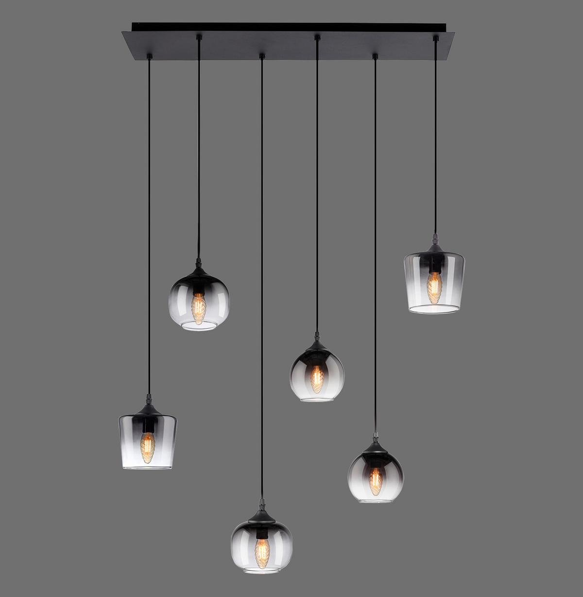 LAMPA WISZĄCA LED ZEA - czarny, tworzywo sztuczne/metal (80/28/64-120cm)