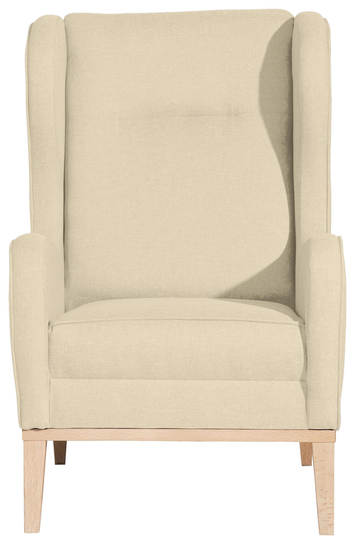 OHRENSESSEL ANGELO - Beige/Naturfarben, KONVENTIONELL, Holz/Textil (66/104/78cm) - Max Winzer