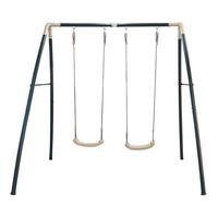 Schaukel Double Swing in Weiß/Anthrazit - Anthrazit/Weiß, Basics, Kunststoff/Metall (210/217/210cm) - Ambia Garden