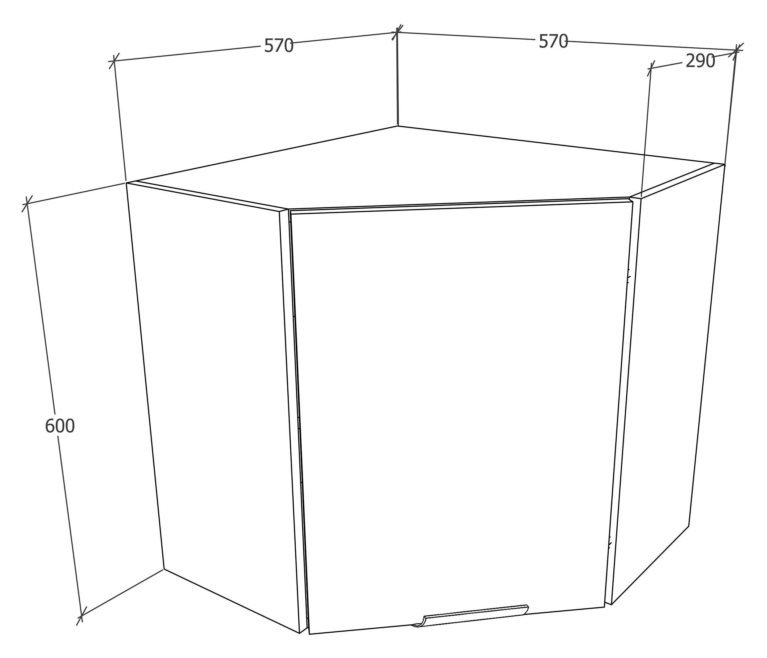 ECKOBERSCHRANK FASOLA - Weiss, Trend, Holzwerkstoff/Kunststoff (57/60/57cm) - MID.YOU