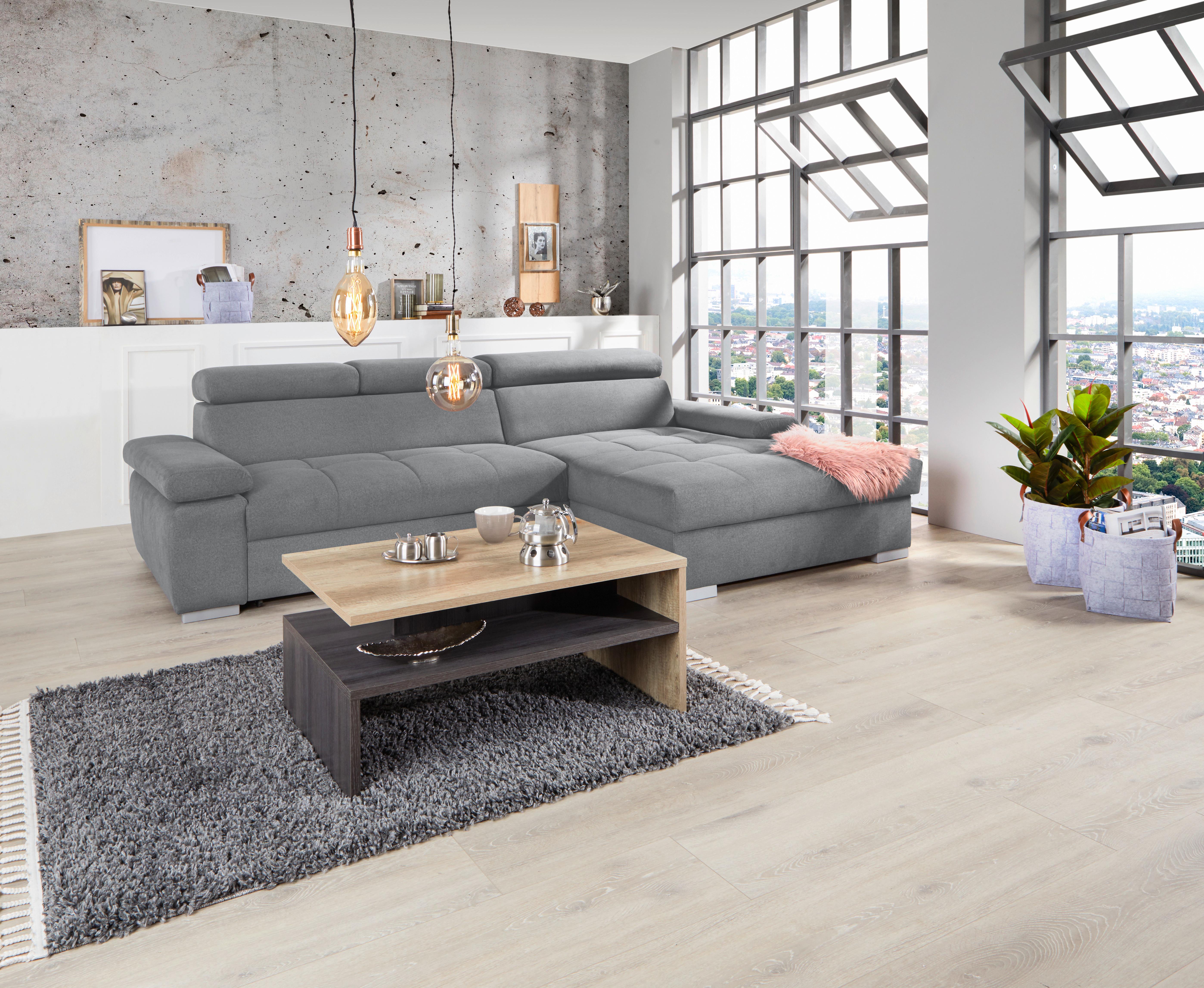 Kutna Garnitura Perry - siva/srebrne boje, Design, tekstil/drvo (292/183cm) - Modern Living
