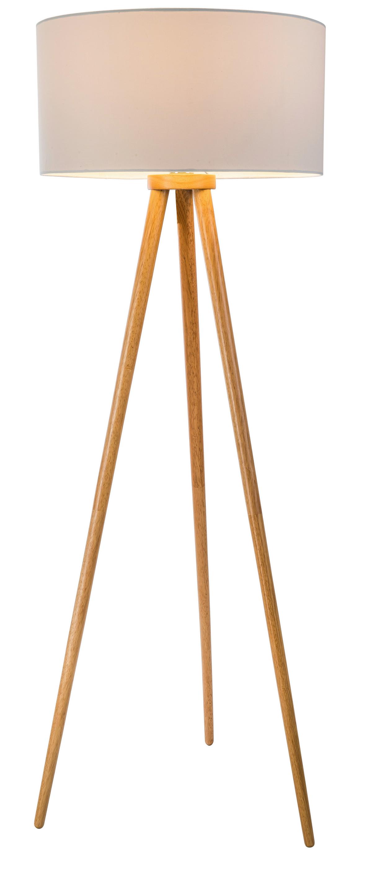 Stoječa Svetilka Stabilo - barve jesena/bela, Natur, tekstil/les (50/150cm) - Globo