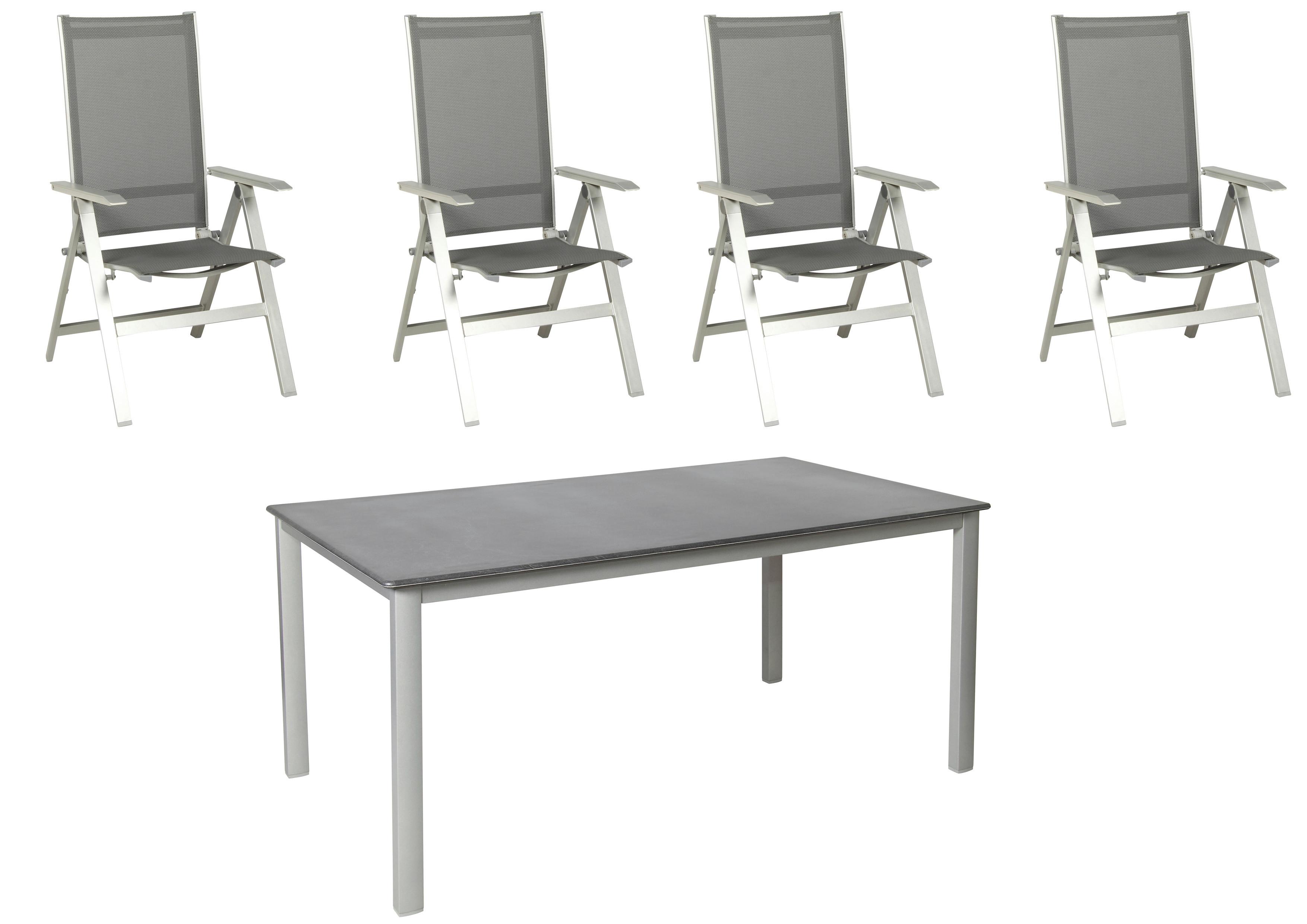 Vrtna Garnitura Urban, Siva - platinaste barve/črna, Basics, kovina/tekstil (160/90/72cm) - Acamp
