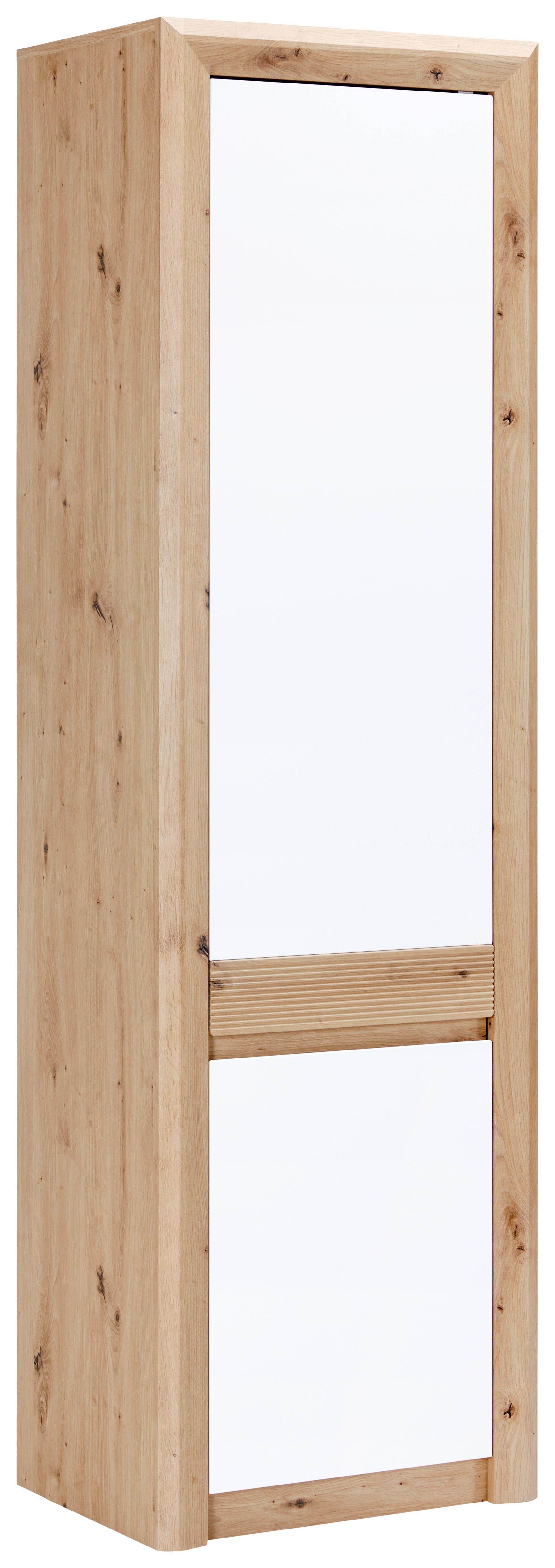 Dulap KASHMIR NEW - alb/culoare lemn stejar, Modern, material pe bază de lemn (57/192/41cm) - Modern Living