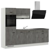 Küchenblock IBZ ohne Geräte ca. 270 cm Grau - Edelstahlfarben/Hellgrau, Design, Holzwerkstoff (270cm) - Impuls