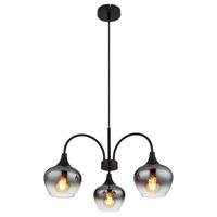 Hängeleuchte Maxy Schwarz max. 40 Watt - Schwarz, Design, Glas/Textil (55/120cm) - Globo