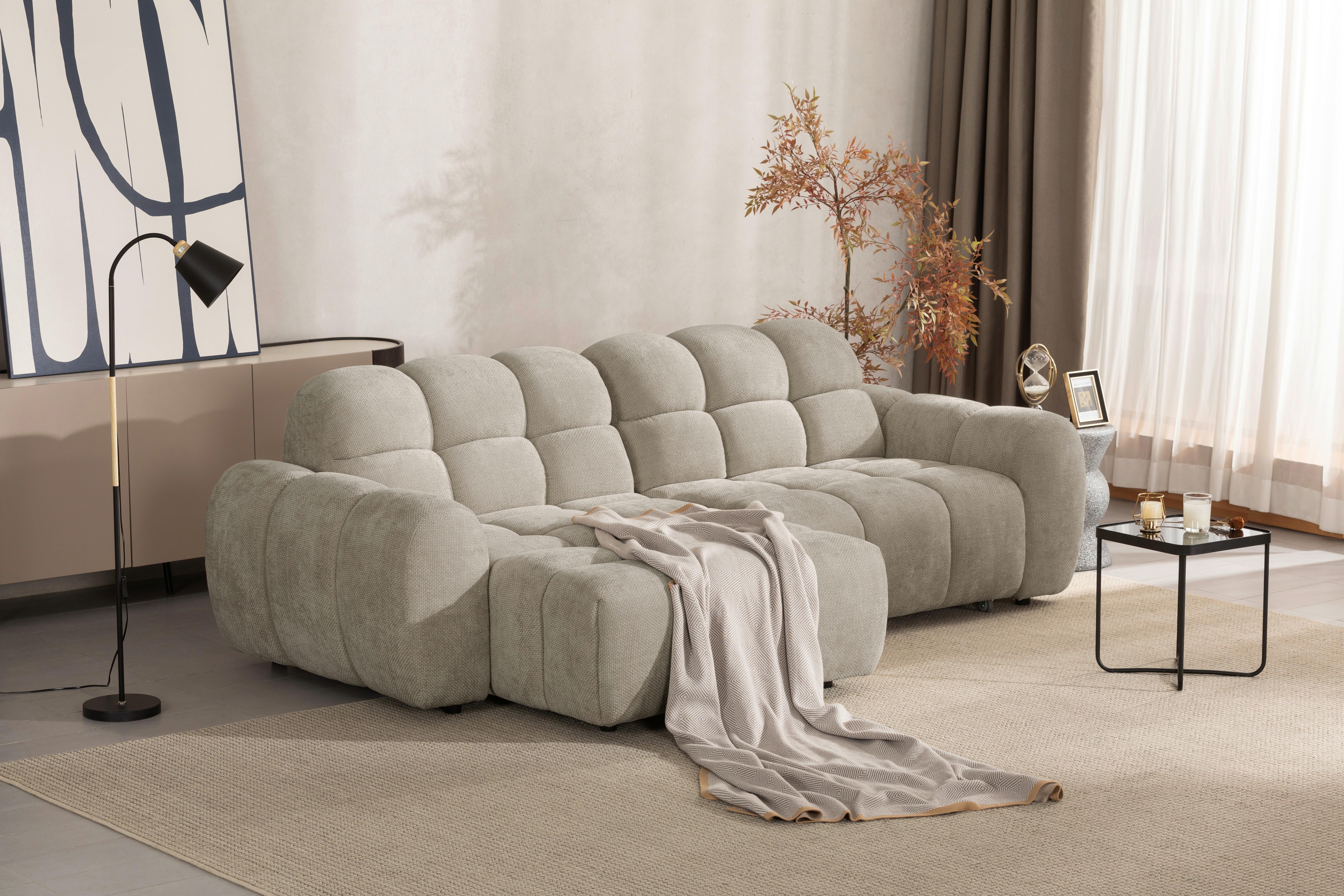 Wohnlandschaft Roma Grau - Schwarz/Grau, Modern, Holz/Kunststoff (264/91/110/161cm) - Premium Living