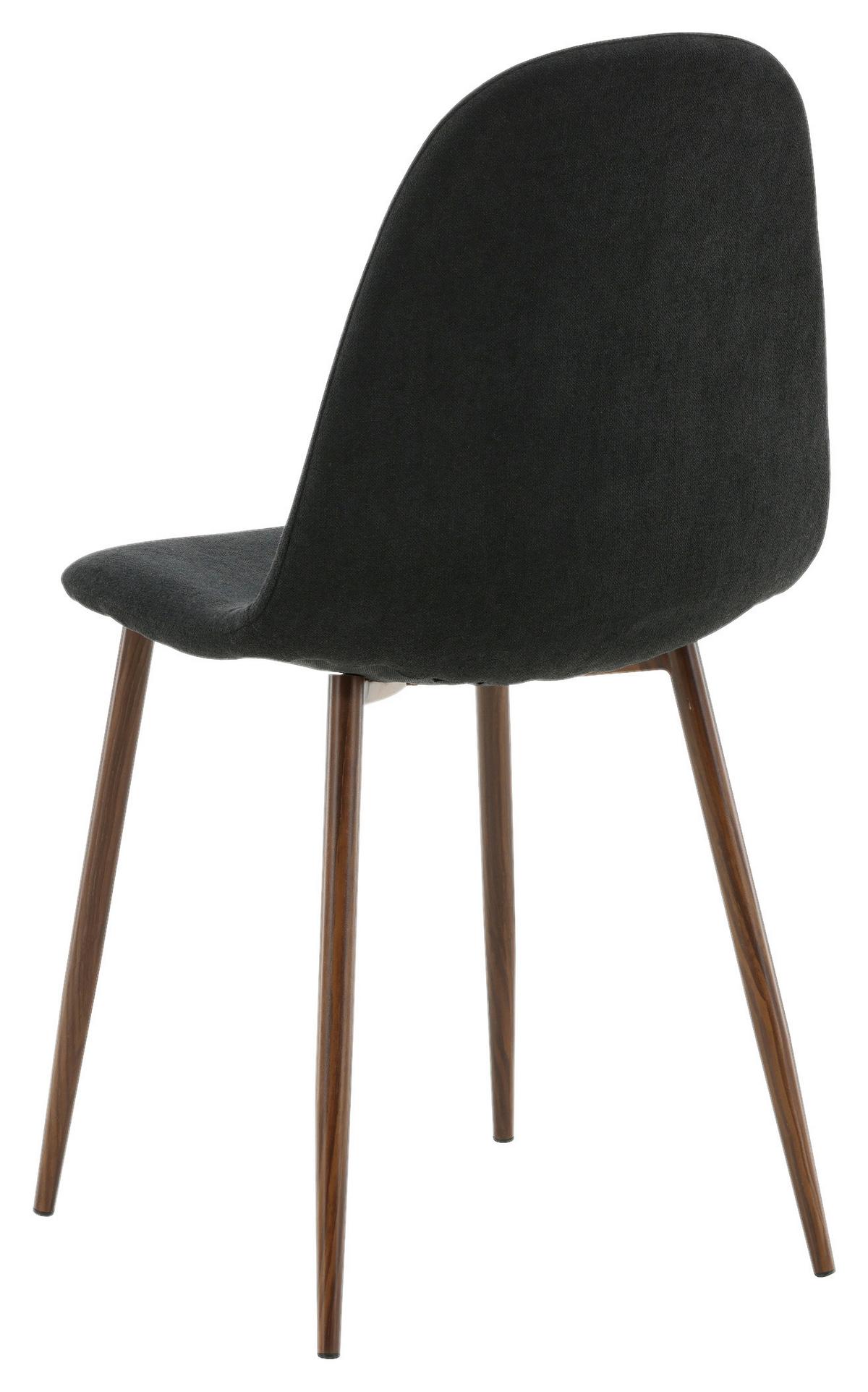 STUHL-SET POLAR - Dunkelbraun/Schwarz, Design, Textil/Metall (44/87/53cm) - Livetastic