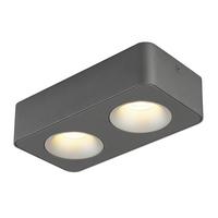 LED-STRAHLER 43100-2 - Klar/Dunkelgrau, Design, Kunststoff/Metall (22,4/11.7cm) - Globo