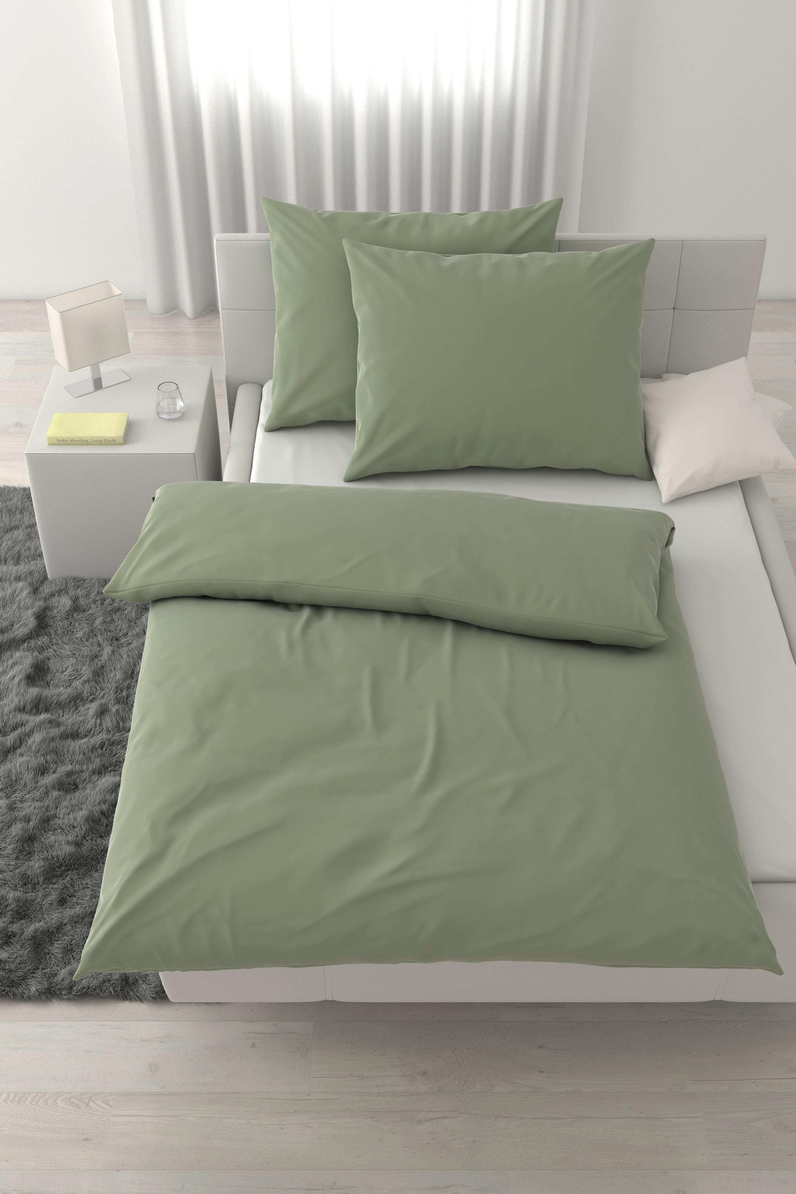 Lenjerie de pat Xenia Uni, 200/220/2x50/70 cm - verde deschis, Modern, textil (200/220cm) - Premium Living