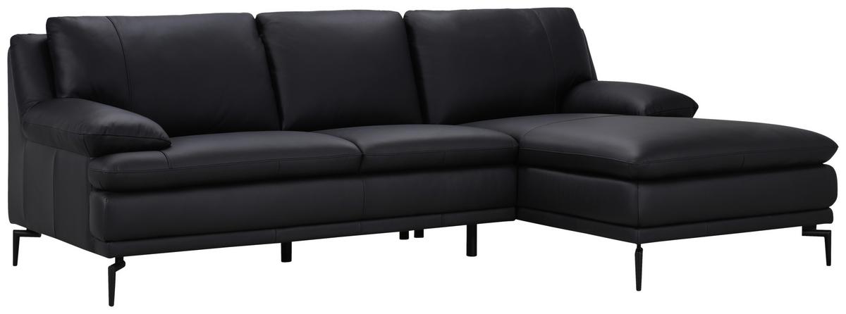 NAROŻNIK FIORA - czarny, Design, skóra (248/158cm) - P & B