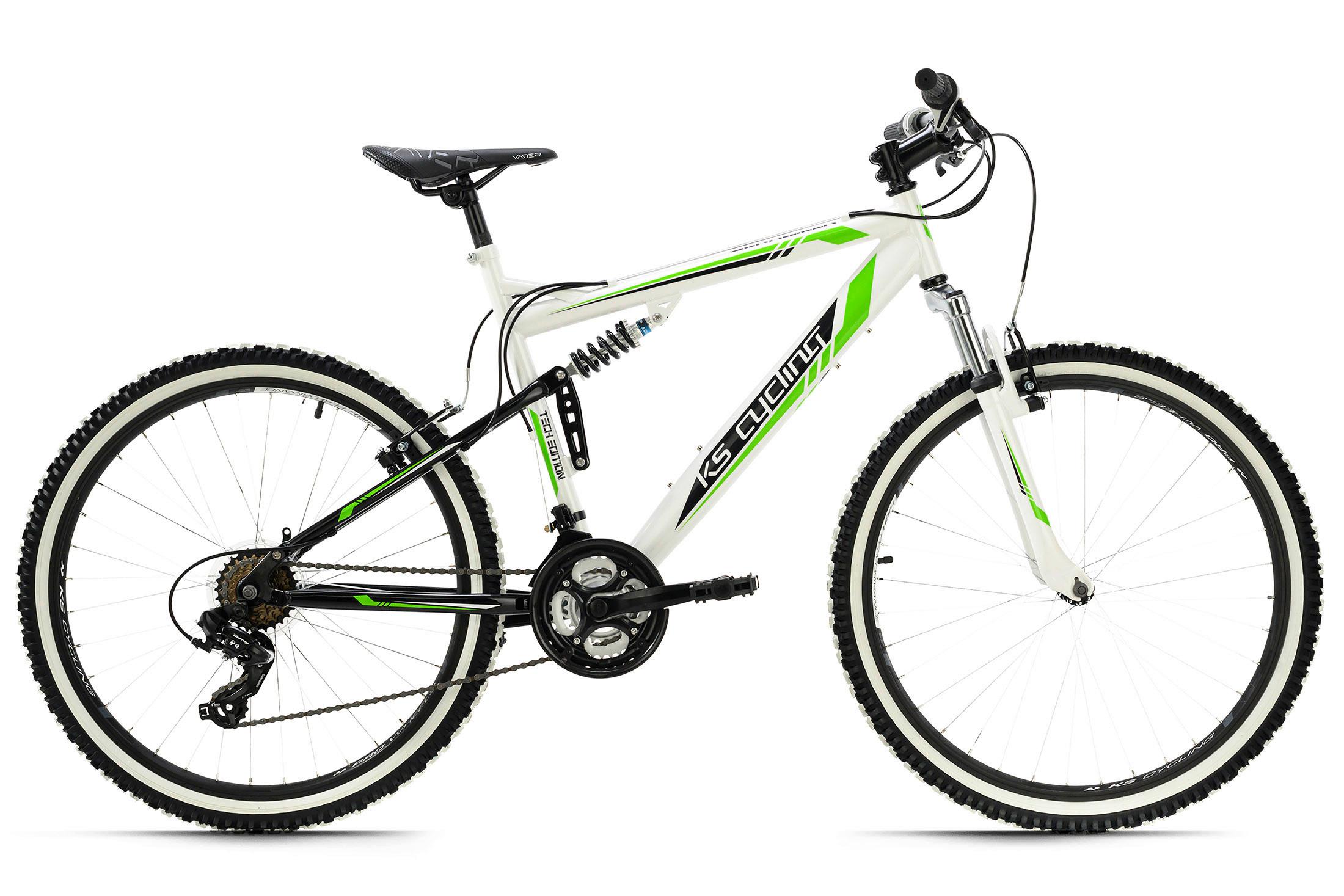 Mountainbike Fully 26'' Scrawler RH 51cm - Weiß/Grün, Basics, Metall (180/70cm) - Atrigo