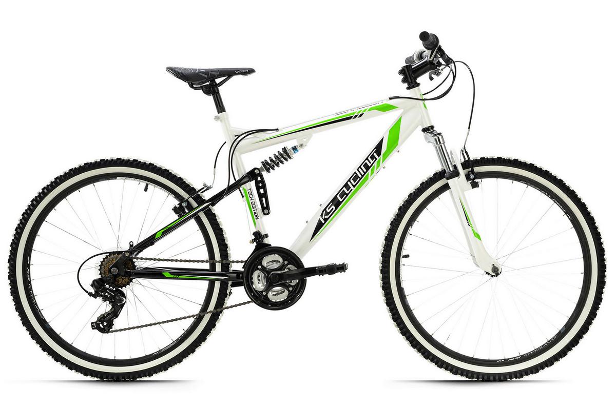 Mountainbike Fully 26'' Scrawler RH 51cm - Weiß/Grün, Basics, Metall (180/70cm) - Atrigo