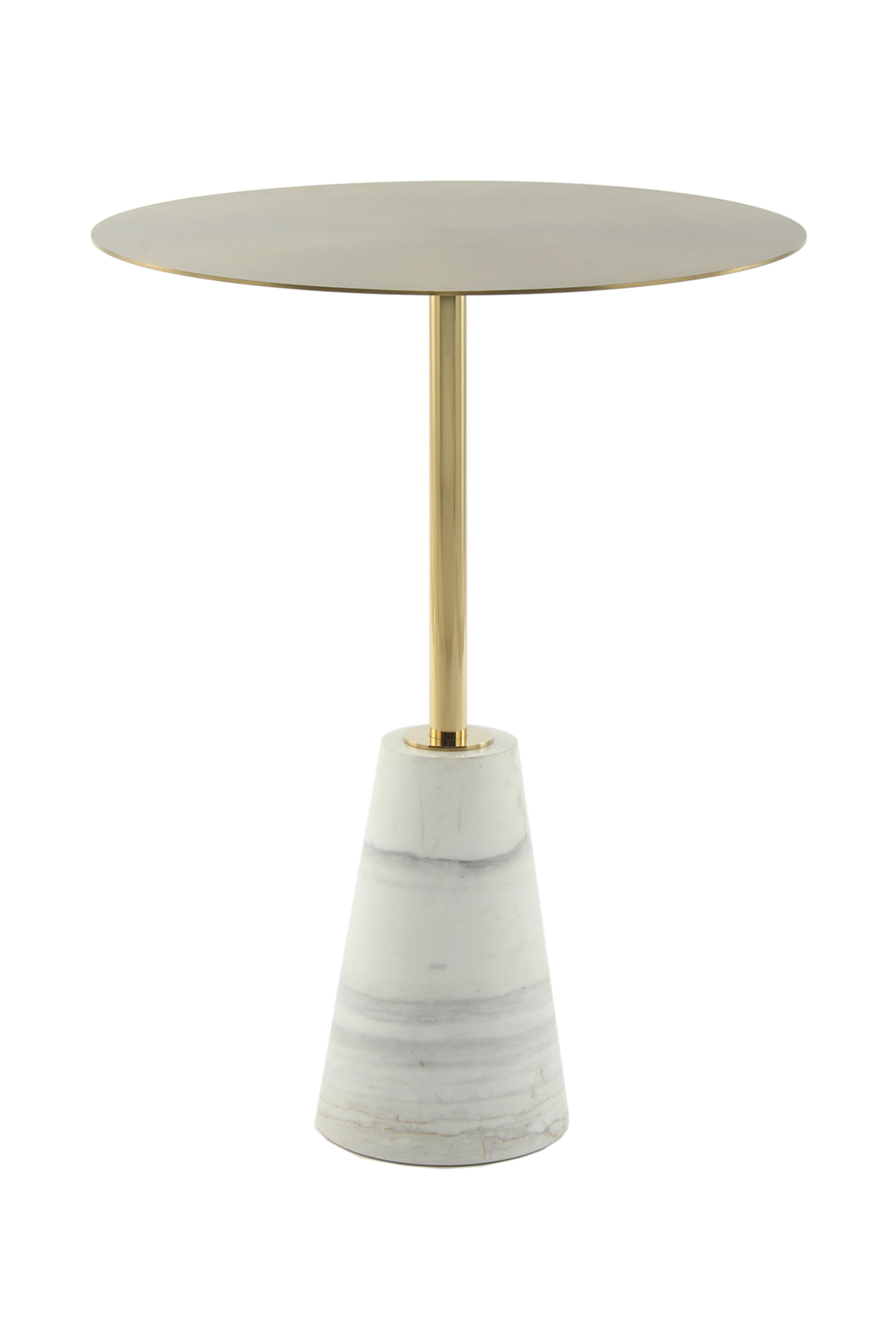 BEISTELLTISCH ROCIO 300 WEISS - Design, Stein/Metall (40/53cm) - Kayoom