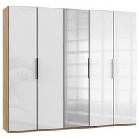 Ormar S Klasičnim Vratima Level 36 D - boje hrasta/bijela visoki sjaj, Moderno, drvni materijal (250/216/58cm) - Modern Living