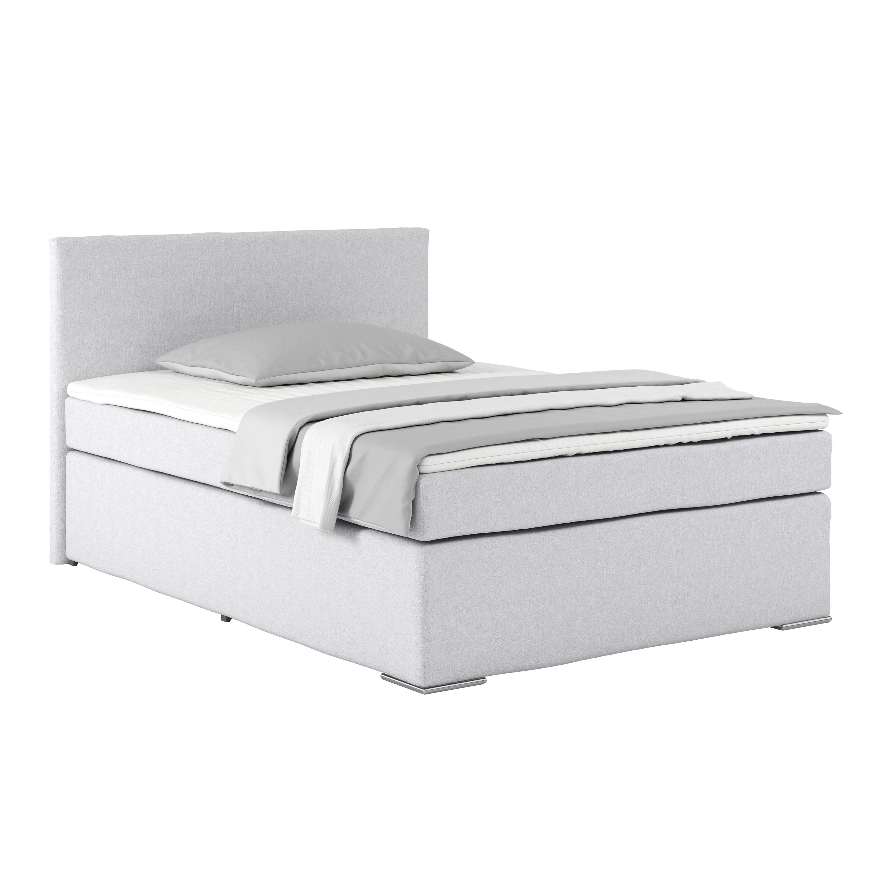Boxspring Krevet Nero - boje kroma/boje šampanjca, Konvencionalno, tekstil/metal (140/200cm) - Best Price
