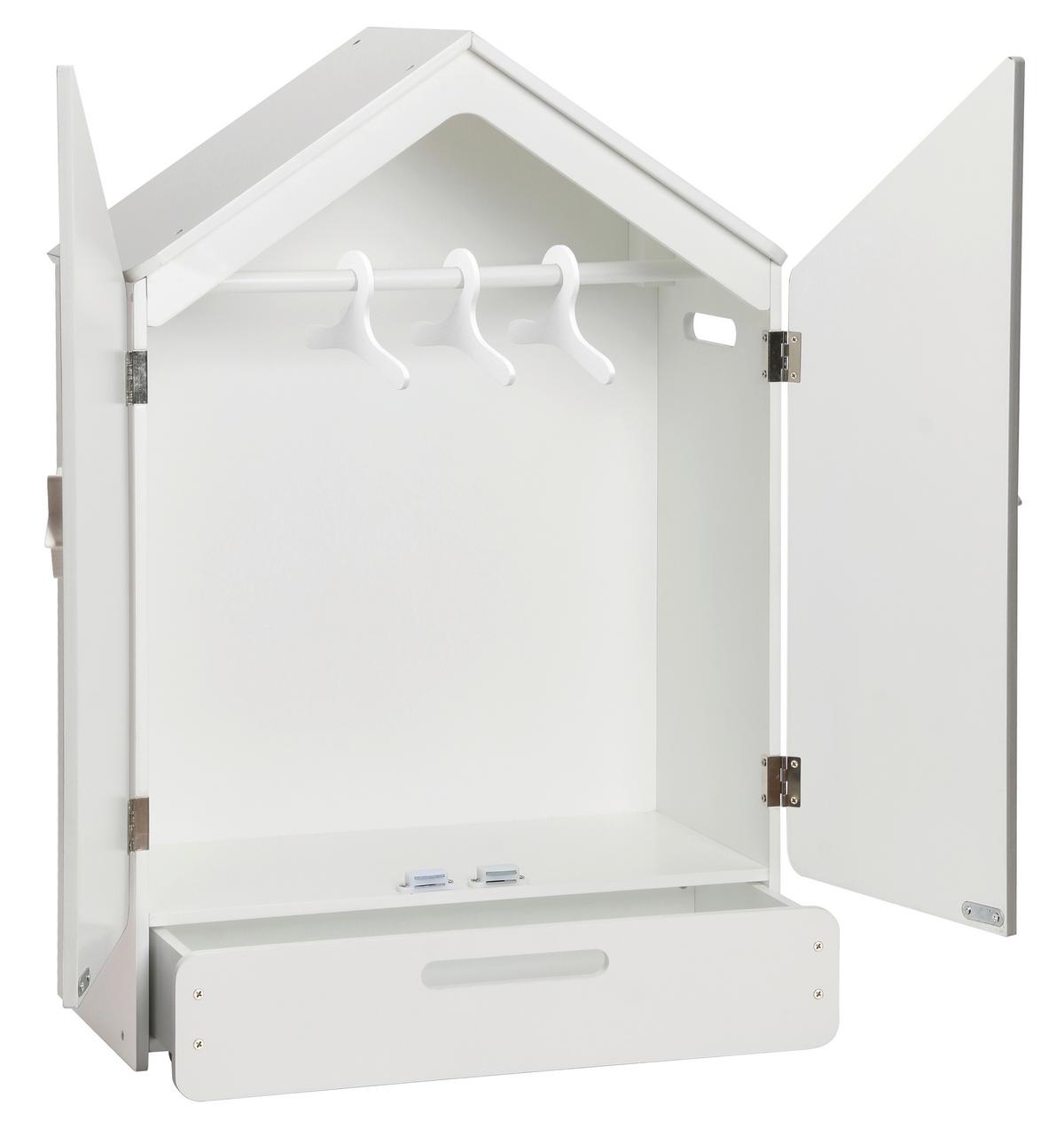 SZAFA NA UBRANIA DLA LALEK STAR - biały, Basics, materiał drewnopochodny/drewno (46/70,5/24cm) - My Baby Lou