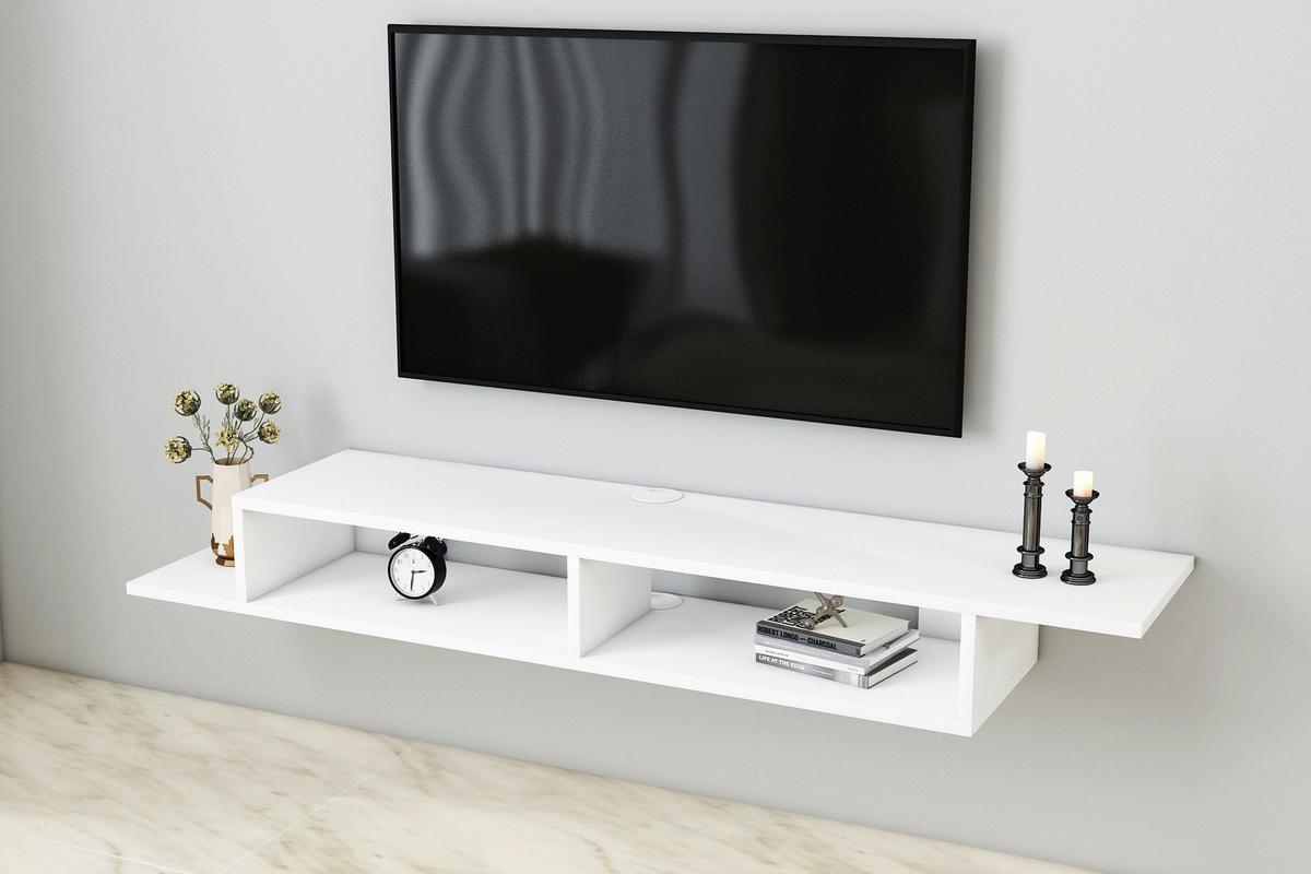 WANDBOARD ARTEMIS TV-WANDREGAL - Weiss, Design, Holzwerkstoff (149/16,4/29,6cm) - Livetastic