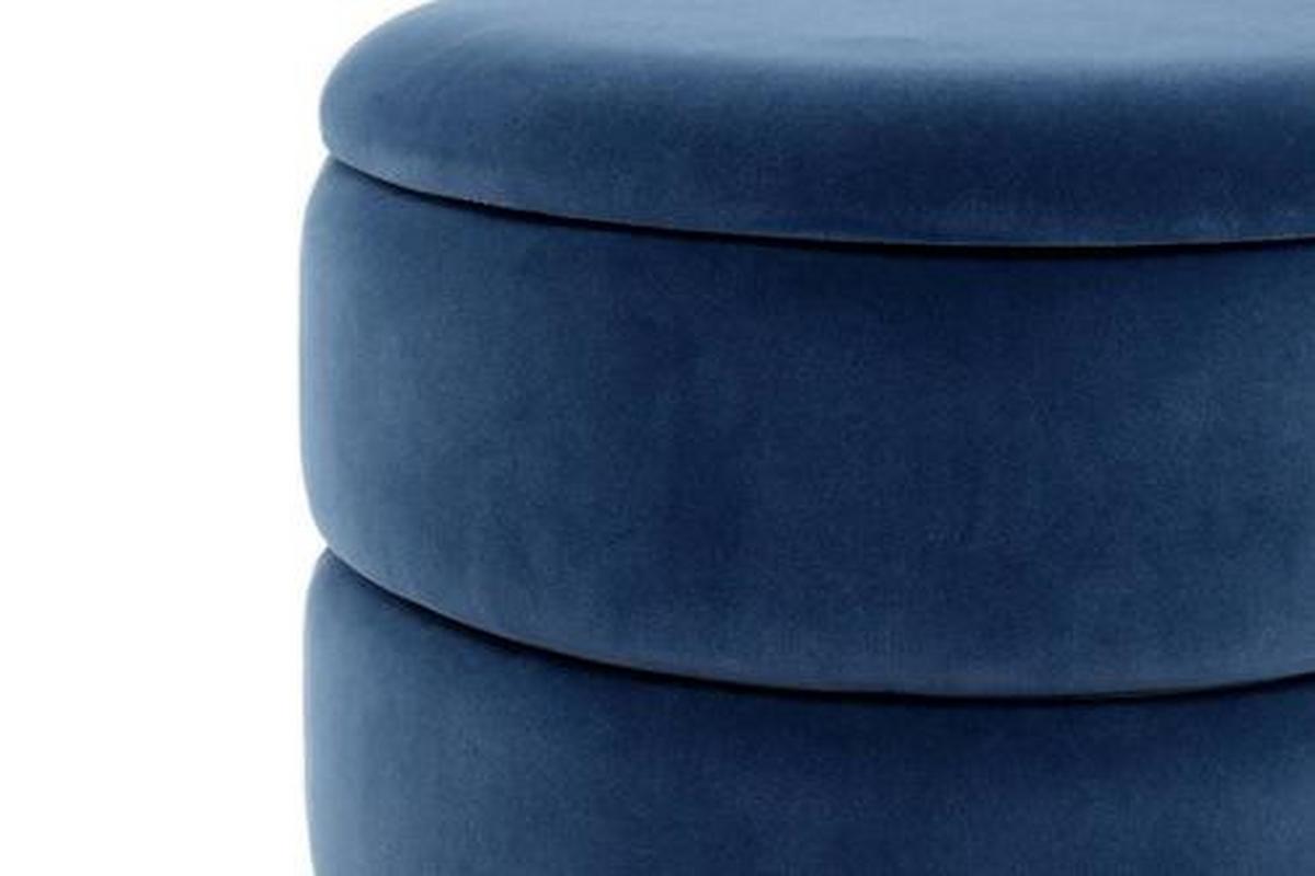 HOCKER Hocker in Blau mit Stauraum - Silberfarben/Dunkelblau, Basics, Holzwerkstoff/Kunststoff (37,5/41/37,5cm) - Kayoom