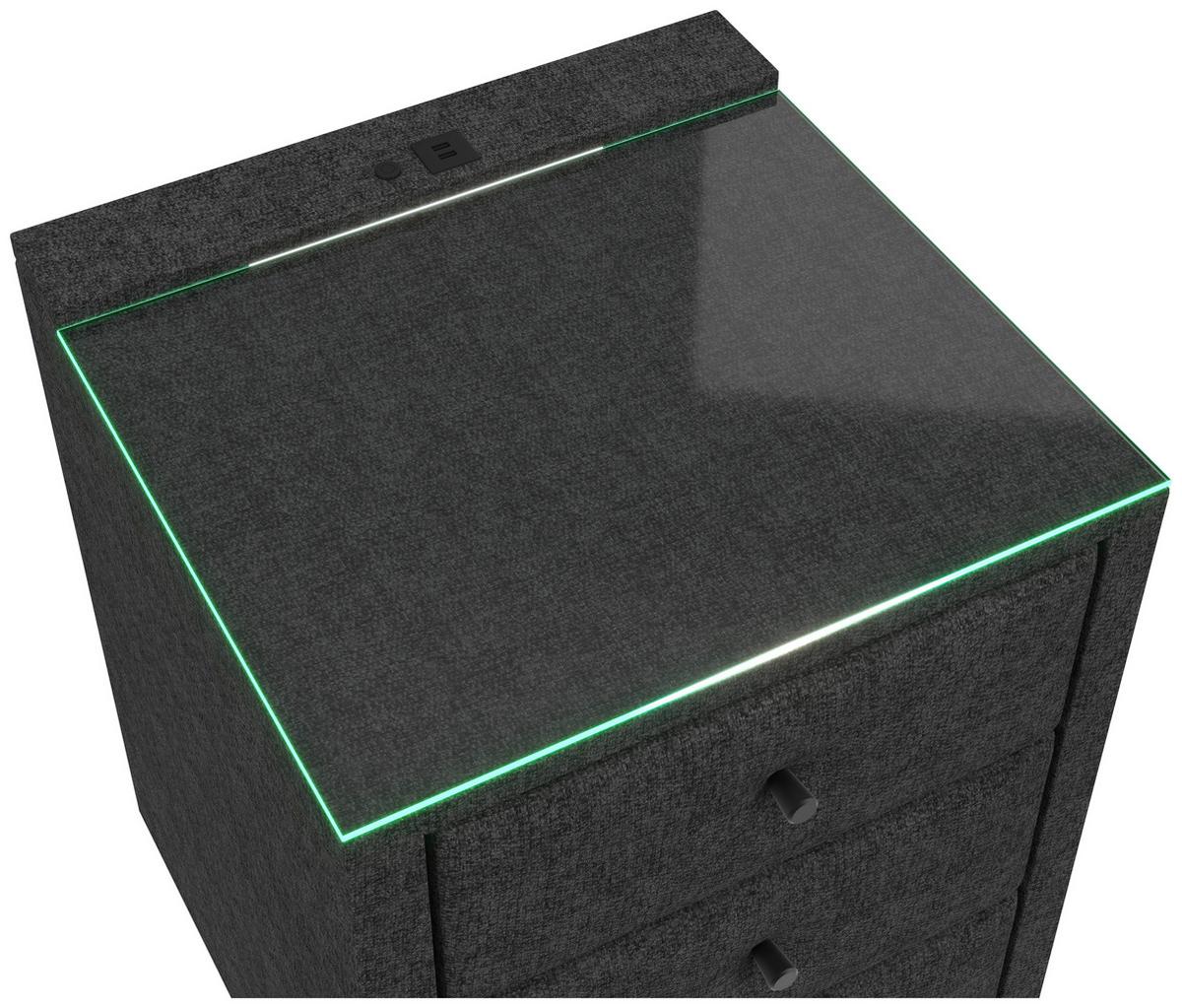 Nachtkästchen Universal Anthrazit - Anthrazit, KONVENTIONELL, Holzwerkstoff/Kunststoff (48/68/45,5cm) - Premium Living