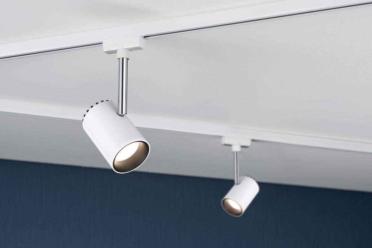 Schienensystem-Strahler Spot Shine max. 5 Watt - Chromfarben/Weiß, Basics, Metall (5,9/18/9cm) - Paulmann