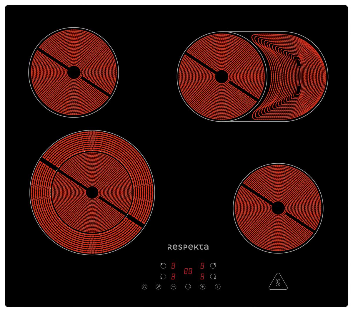 Backofenset DigiSet8BS5500 ca. 59,5/59/54,2 cm Edelstahl - Edelstahlfarben/Schwarz, Trend, Glas/Metall (59,5/59/54,2cm) - Respekta