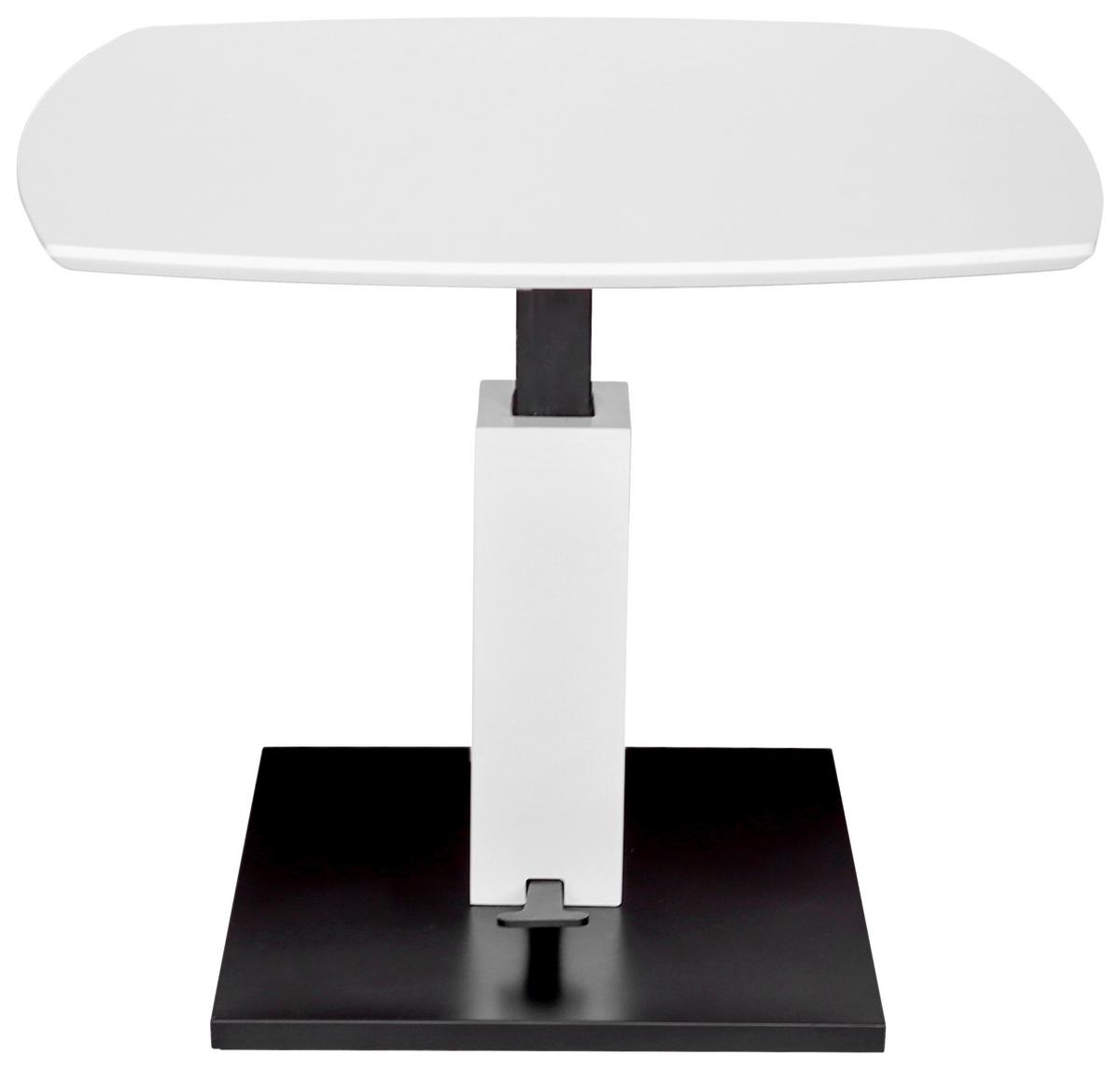 STOLIK KAWOWY METZ -EXKLUSIV- - czarny/biały, Design, materiał drewnopochodny/metal (80/80/47-66cm) - Novel