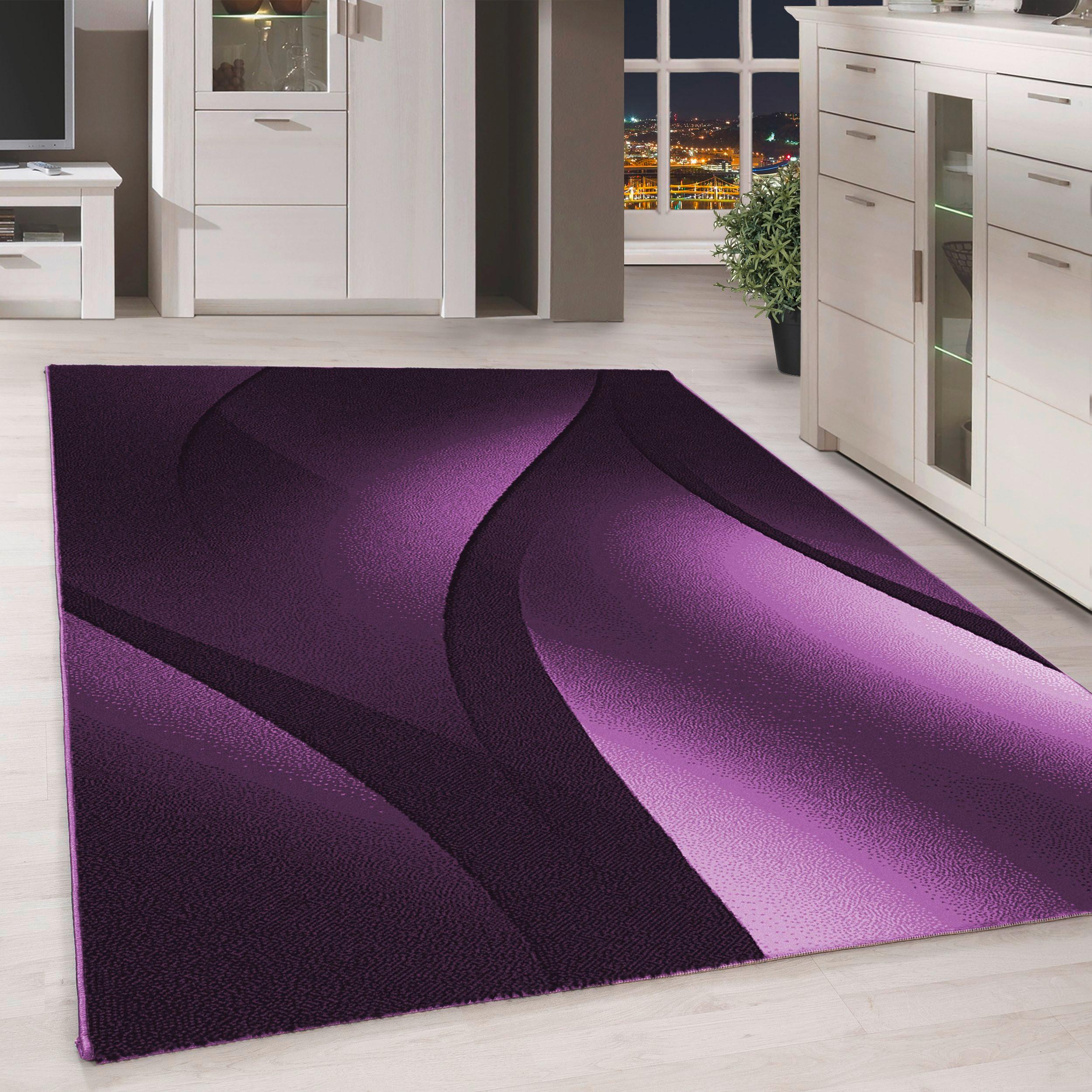 Tkana Preproga Plus, Vijolična, Ca. 120x170cm - lila/bela, Design, tekstil (120/170cm) - Novel