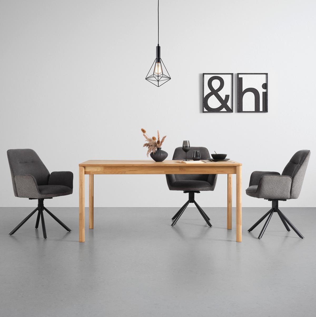 Esstisch Lund Naturfarben Eiche Echtholz - Naturfarben, MODERN, Holz (160/80/76cm) - Mömax