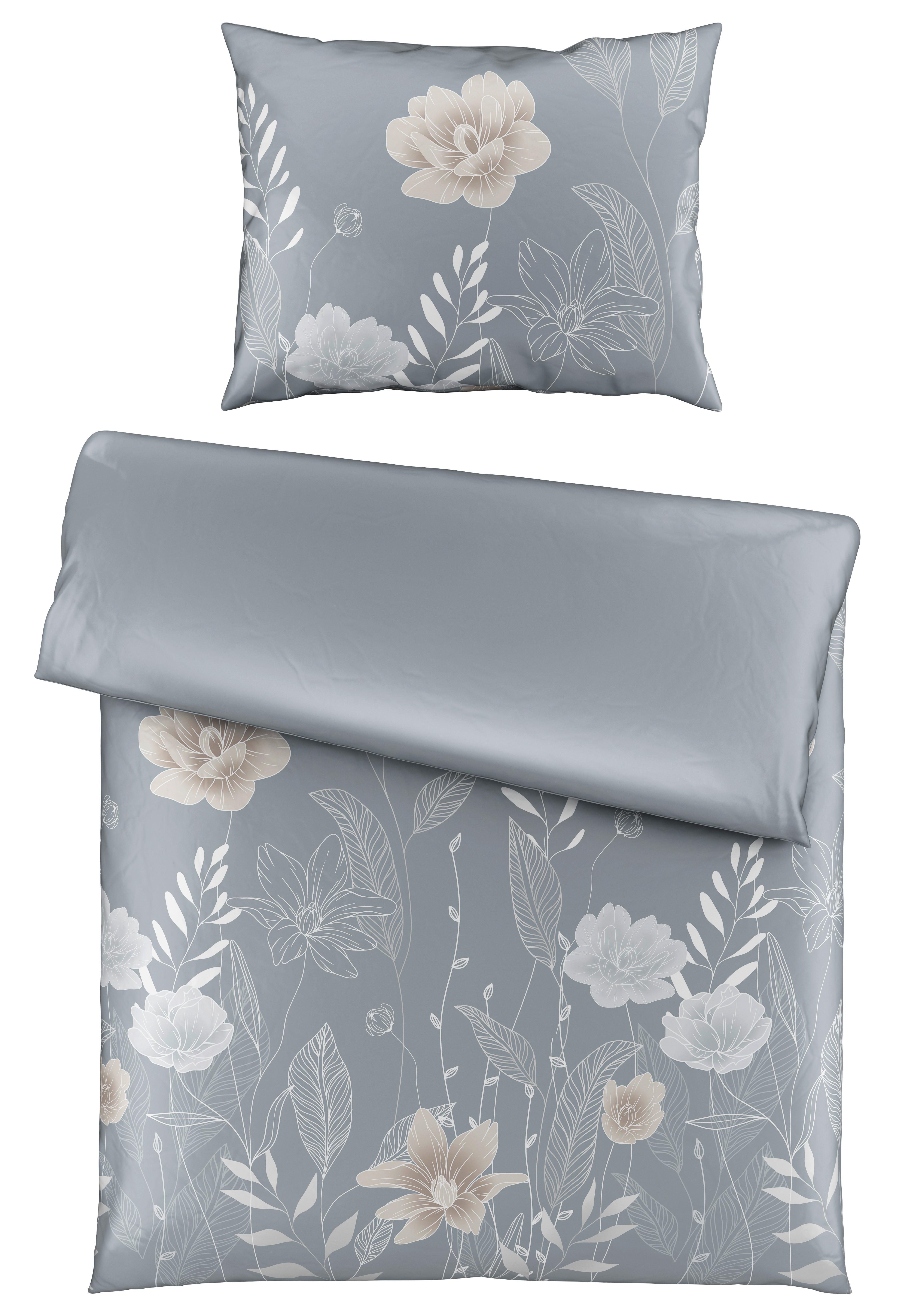 Bettwäsche Nala XL Grau ca. 140x220cm - Grau, ROMANTIK / LANDHAUS, Textil (140/220cm) - Modern Living
