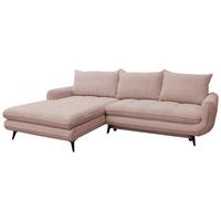 Kutna Garnitura Wave - ružičasta/crna, Moderno, tekstil/metal (189/266cm) - Modern Living