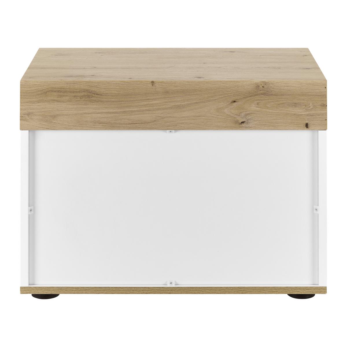 Schuhkipper Cara Weiß/Eichefarben MDF - Eichefarben/Weiß, MODERN (60/45/40cm) - Bessagi Home