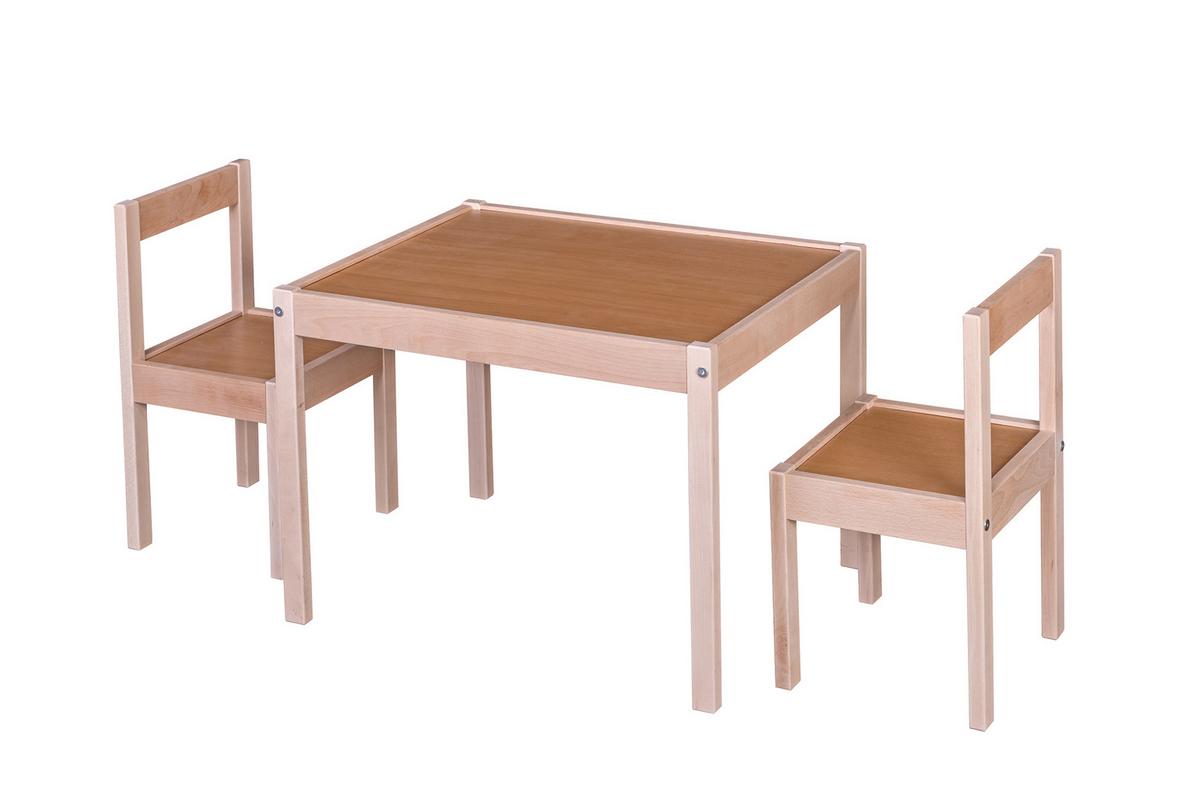 ZESTAW DO SIEDZENIA DLA DZIECI MAX - buk twardzielowy, Basics, drewno - My Baby Lou