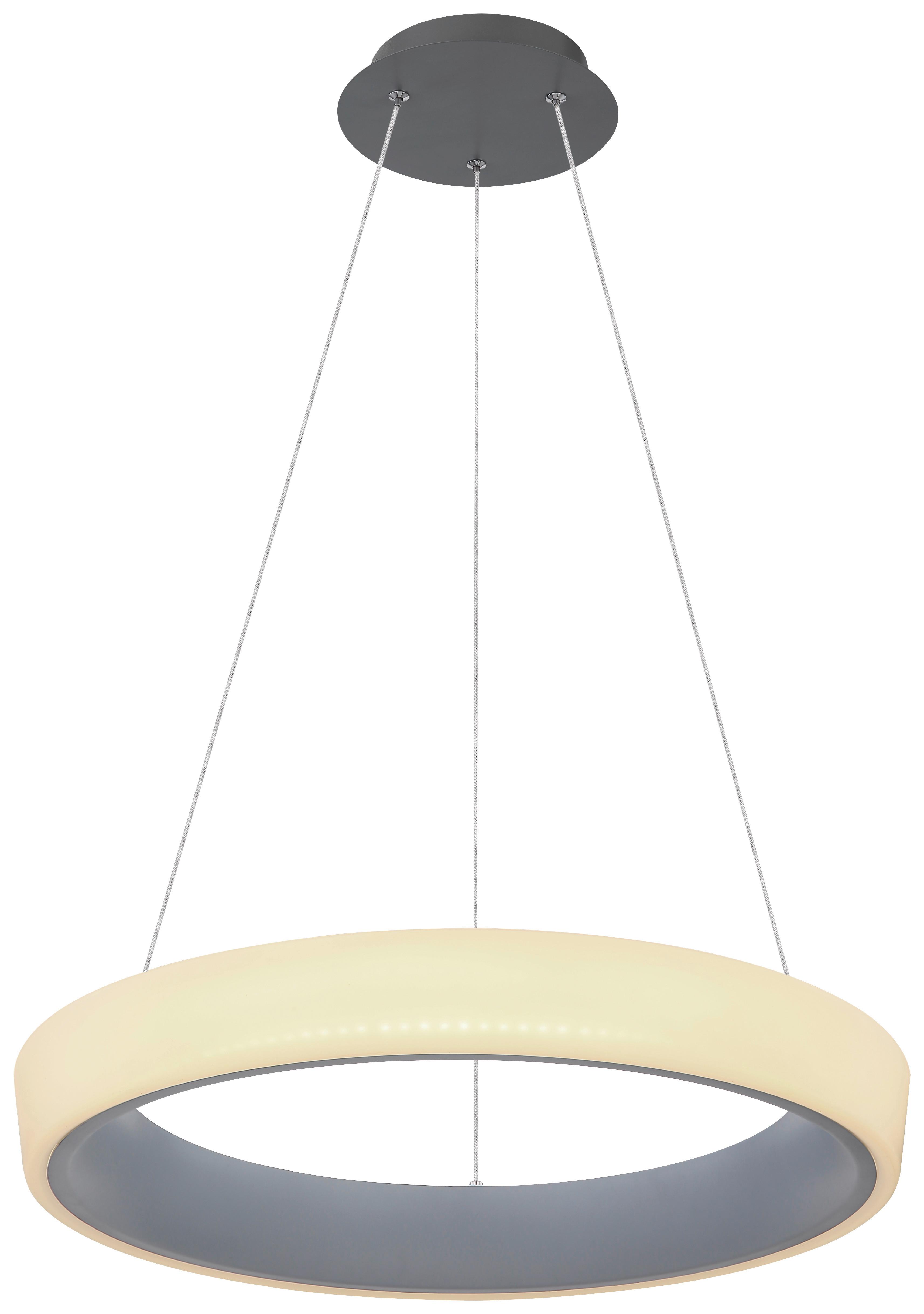 Viseča Led-svetilka Tabano, S Sijalko - opal/antracit, Basics, kovina/umetna masa (50/120cm) - Globo