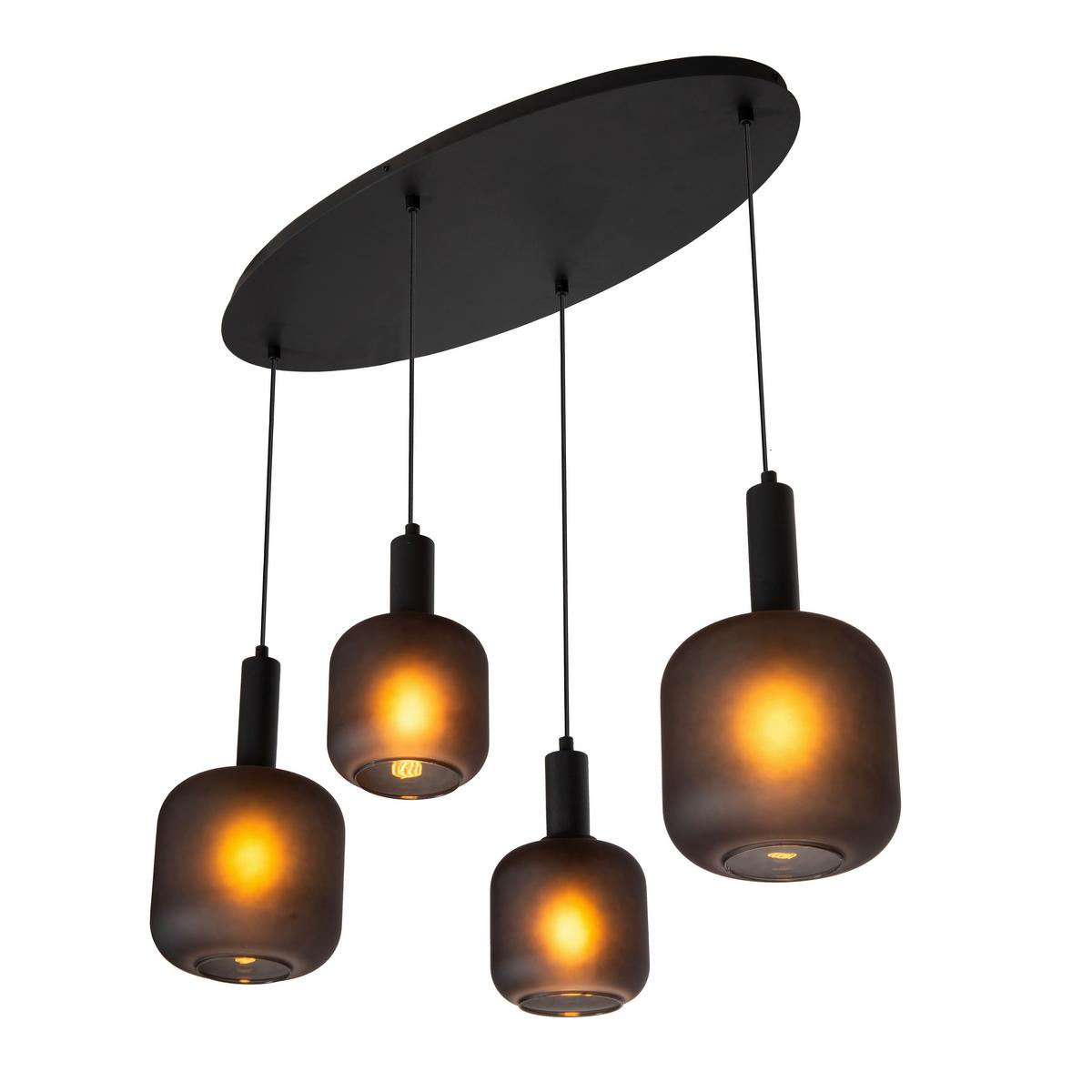 LAMPA ZWIESZANA LED 45405/04/30 ELOISE - czarny, Design, szkło (93/41/150cm) - Lucide