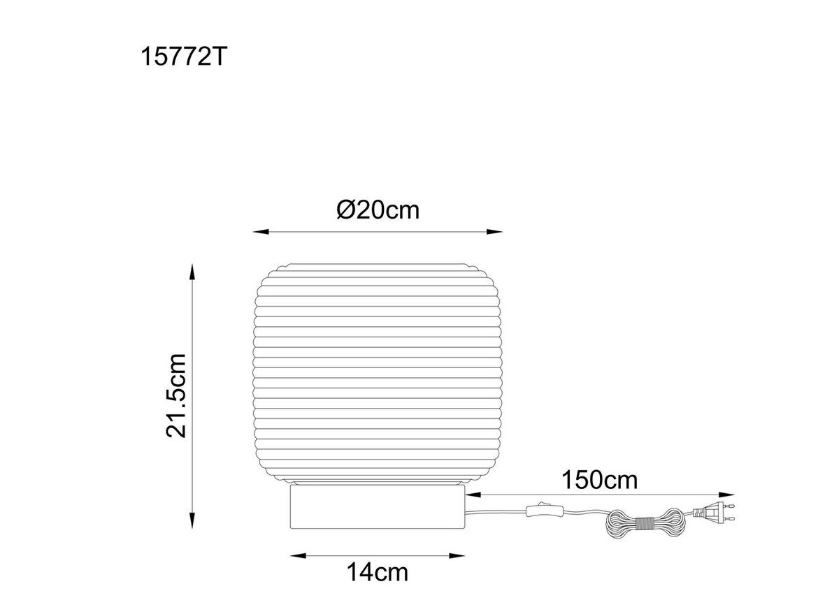 TISCHLEUCHTE 15772T KLADORA - Weiss/Nickelfarben, Konventionell, Glas/Metall (20/21,5cm) - Globo