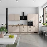 Küchenleerblock Easytouch High o. Geräte Sandfarben - Sandfarben/Eichefarben, MODERN, Holzwerkstoff/Metall (330cm) - Nobilia