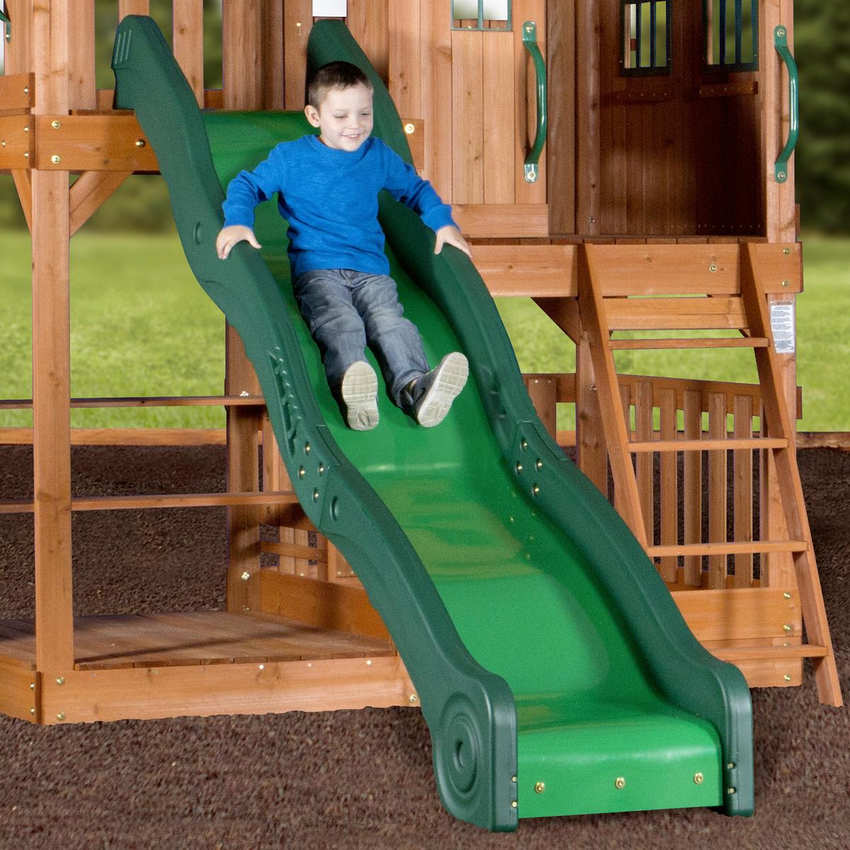 Spielturm B1808058 aus Zeder Massiv - Braun/Grün, KONVENTIONELL, Holz (537,2/290/409cm) - Ambia Garden