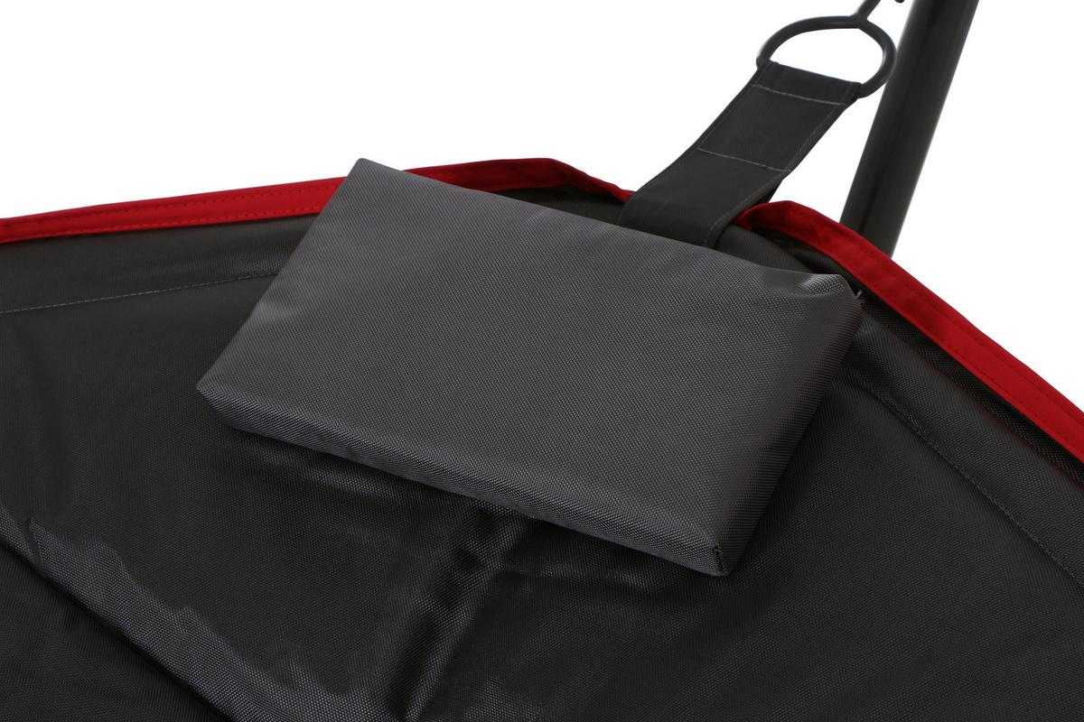 Hängematte Bahia ca. 105x305 cm Grau/Rot - Dunkelgrau/Rot, KONVENTIONELL, Textil/Metall (105/104/305cm) - Siena Garden