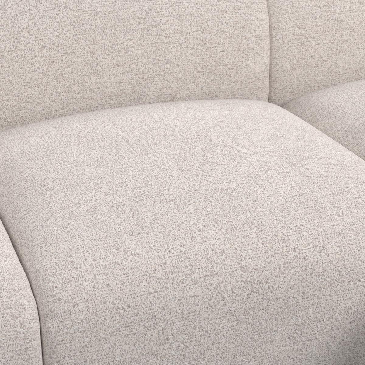 Wohnlandschaft Marlo Chenille Creme - Creme/Schwarz, MODERN, Holz/Kunststoff (263/66/162cm) - Bessagi Home