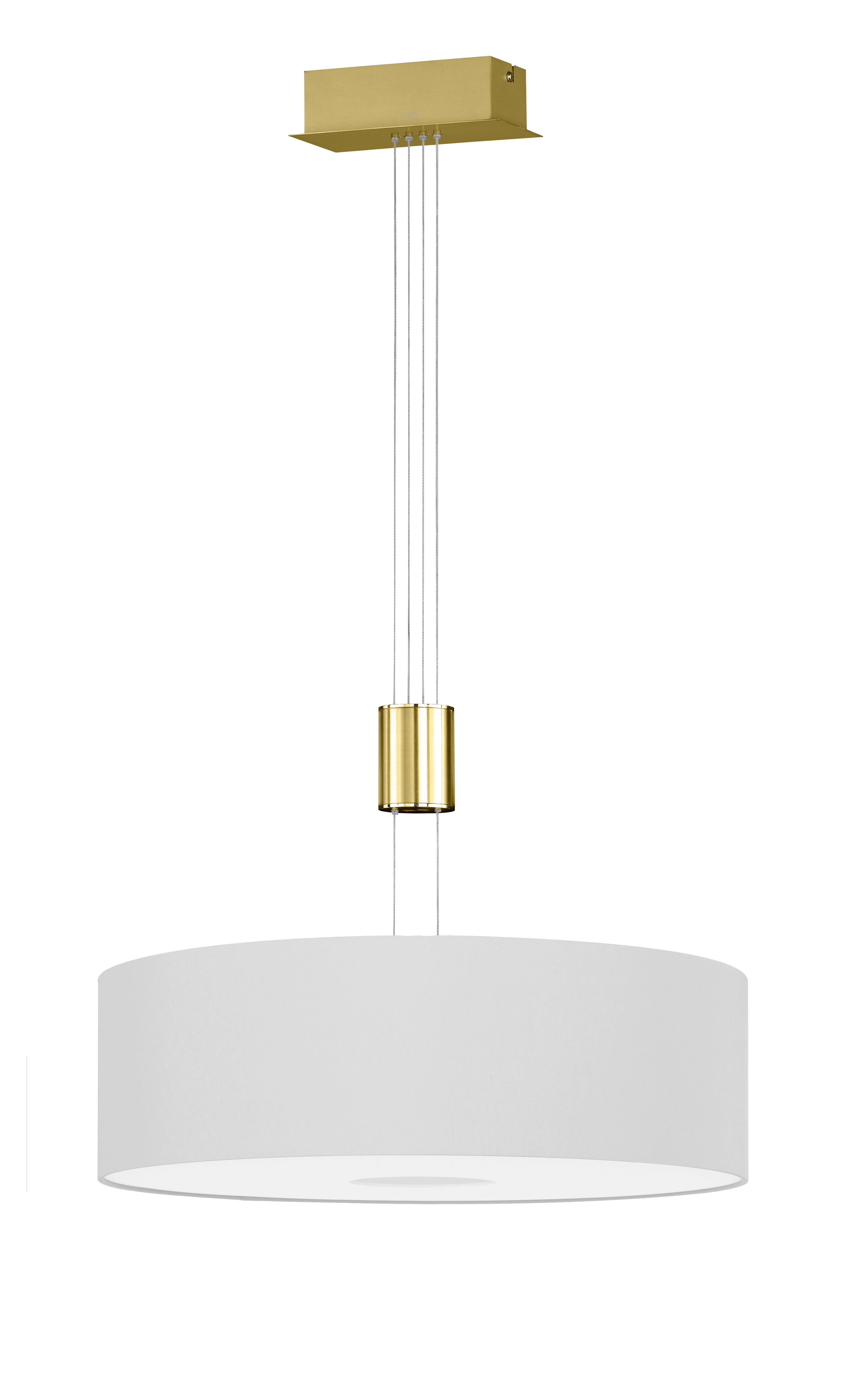LED-Hängeleuchte Toulouse Messingfarben max. 21,6 Watt - Messingfarben/Weiß, MODERN, Kunststoff/Textil (18/150cm) - Wofi