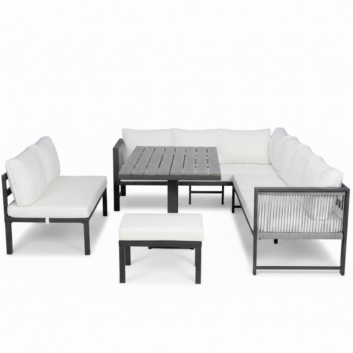 Vrtna Garnitura Pergolina - bijela/crna, Moderno, metal/tekstil (194/245cm) - Bessagi Garden