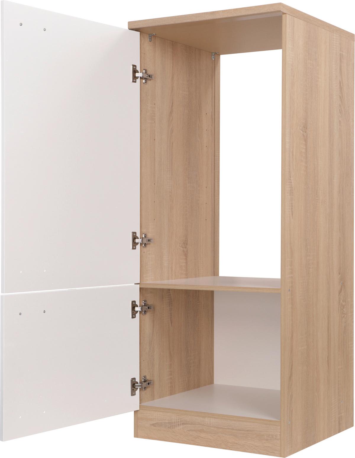 Omara Za Vgradno Napravo Merle, Barva Hrasta, Bela - srebrne barve/barve hrasta, Basics, kovina/leseni material (60/144,8/60cm) - Respekta