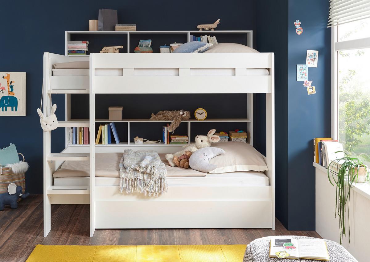 PAT SUPRAETAJAT JUSA - alb/culoare natur, Konventionell, material pe bază de lemn (90/200cm) - Modern Living