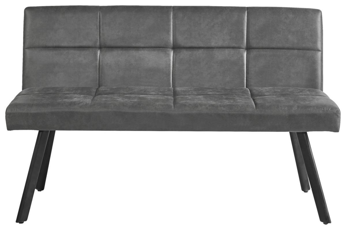 Sitzbank Cooper Grau - Schwarz/Grau, MODERN, Textil/Metall (140/85/60cm) - Mömax