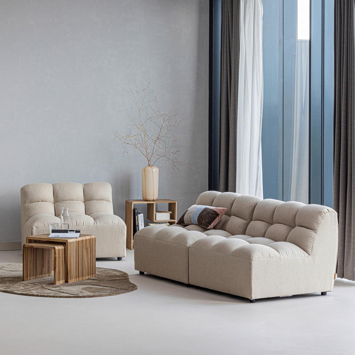 Beistelltisch Jasmijn Teak - Naturfarben, Design, Holz (55/30/55cm) - Livetastic