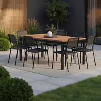 GARTENTISCH N86395 - Anthrazit/Robinienfarben, KONVENTIONELL, Holz/Metall (160/90/76cm) - Siena Garden